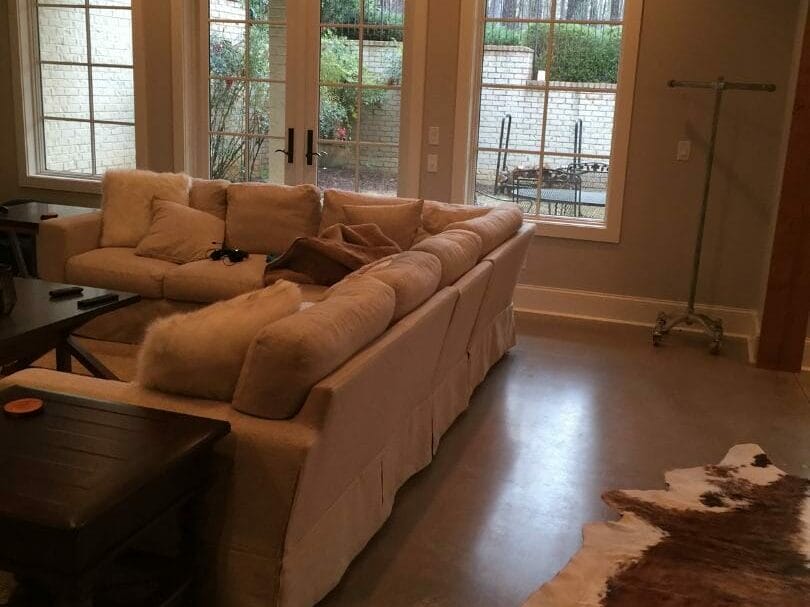 interior of home with polished concreate flooring
