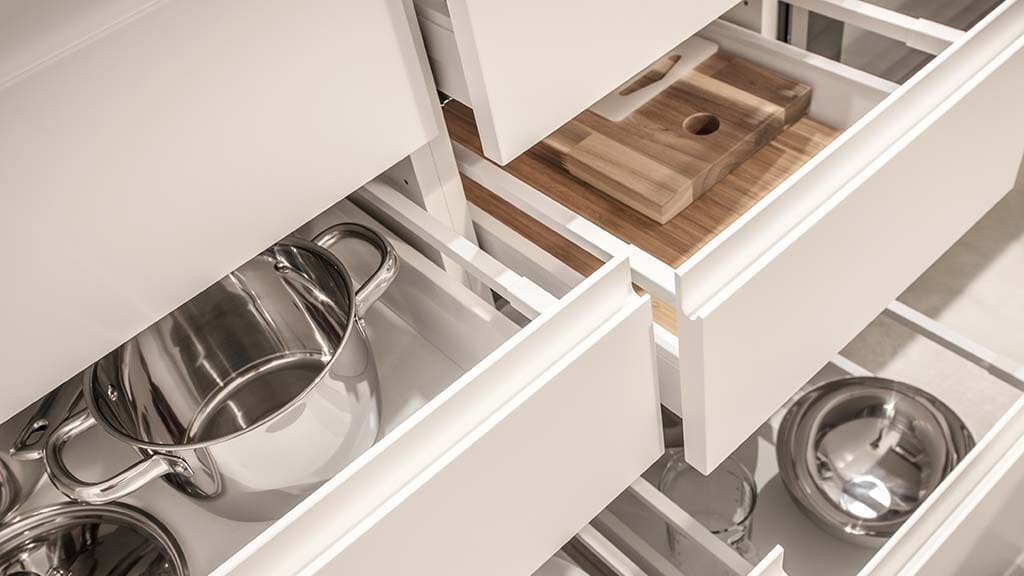 Kitchen drawers after refinishing